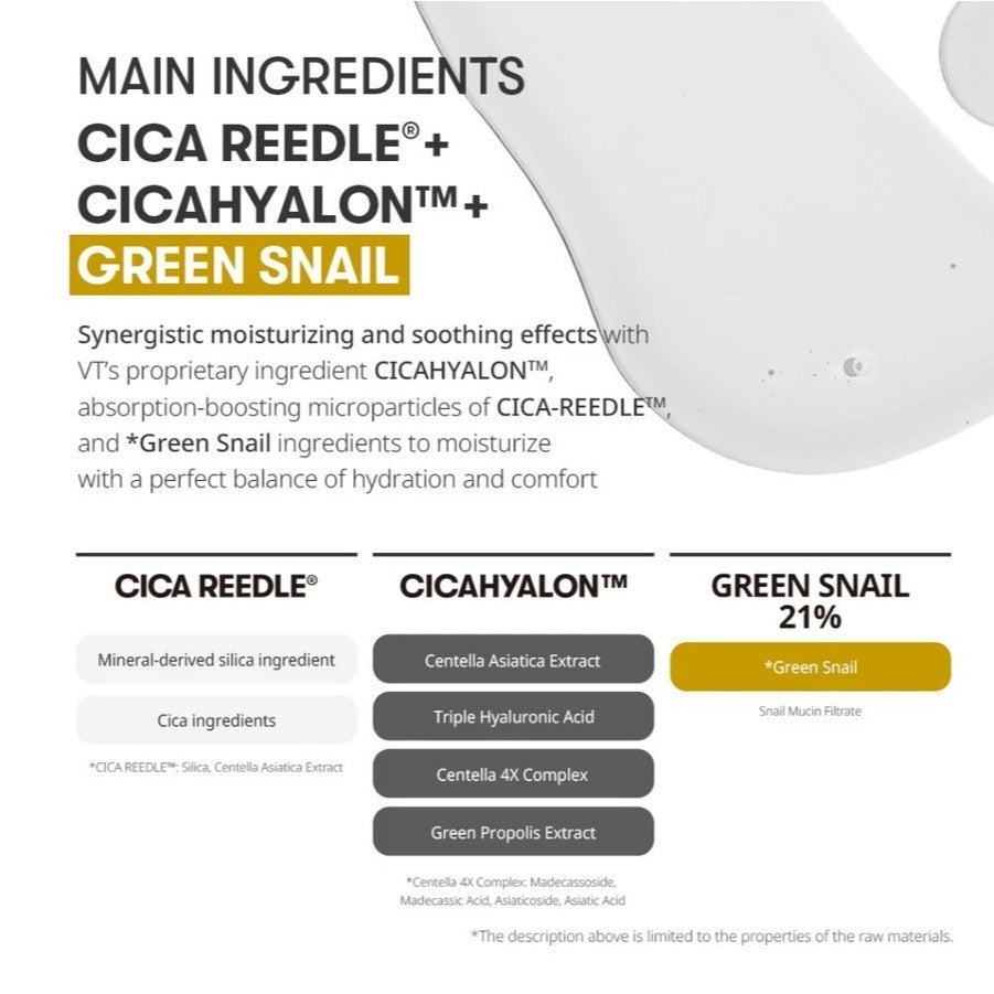 [New] VT Snail Reedle Shot 100B, 50mL | Green Snail Mucin 21%