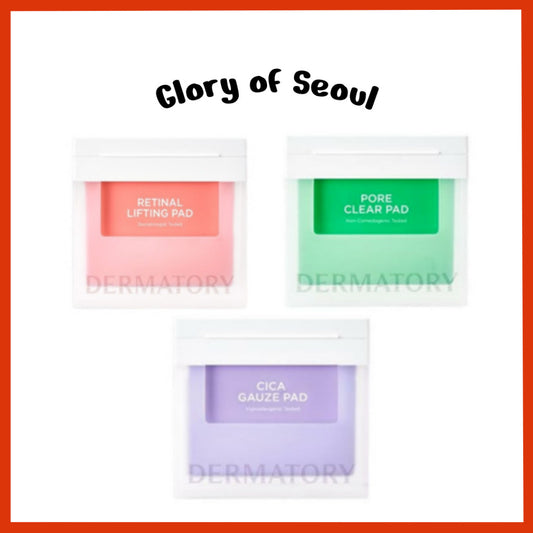 DERMATORY Hypoallergenic CICA Rescue Gauze, Pro Trouble Pore Clear, Retinal Lifting Pad 3Type