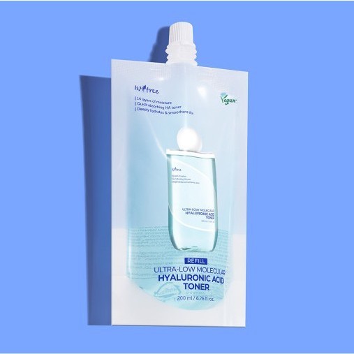 ISNTREE Ultra-Low Molecular Hyaluronic Acid Toner Original Product 300ml / Refill 200ml