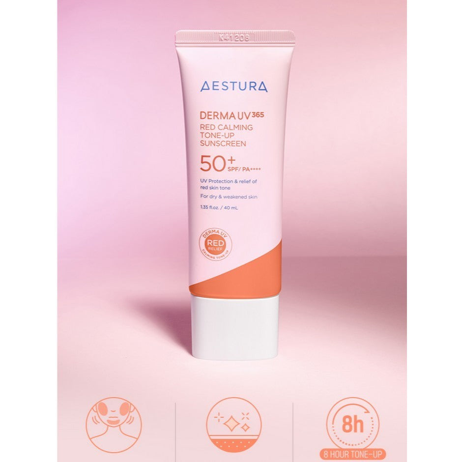 AESTURA Protector Solar Derma UV365 40ml (2 tipos) | Barrier Hydro Mineral / Red Calming Tone-Up | FPS 50+ PA++++