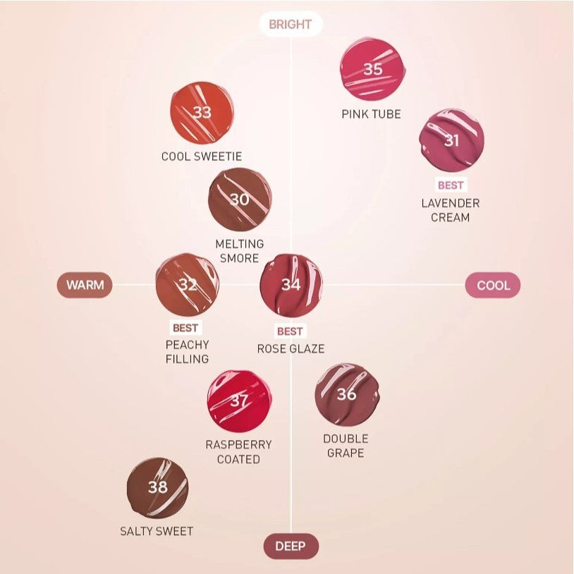 [New] 3CE Glazed Lip Glow, 3.2g (9 Colors)