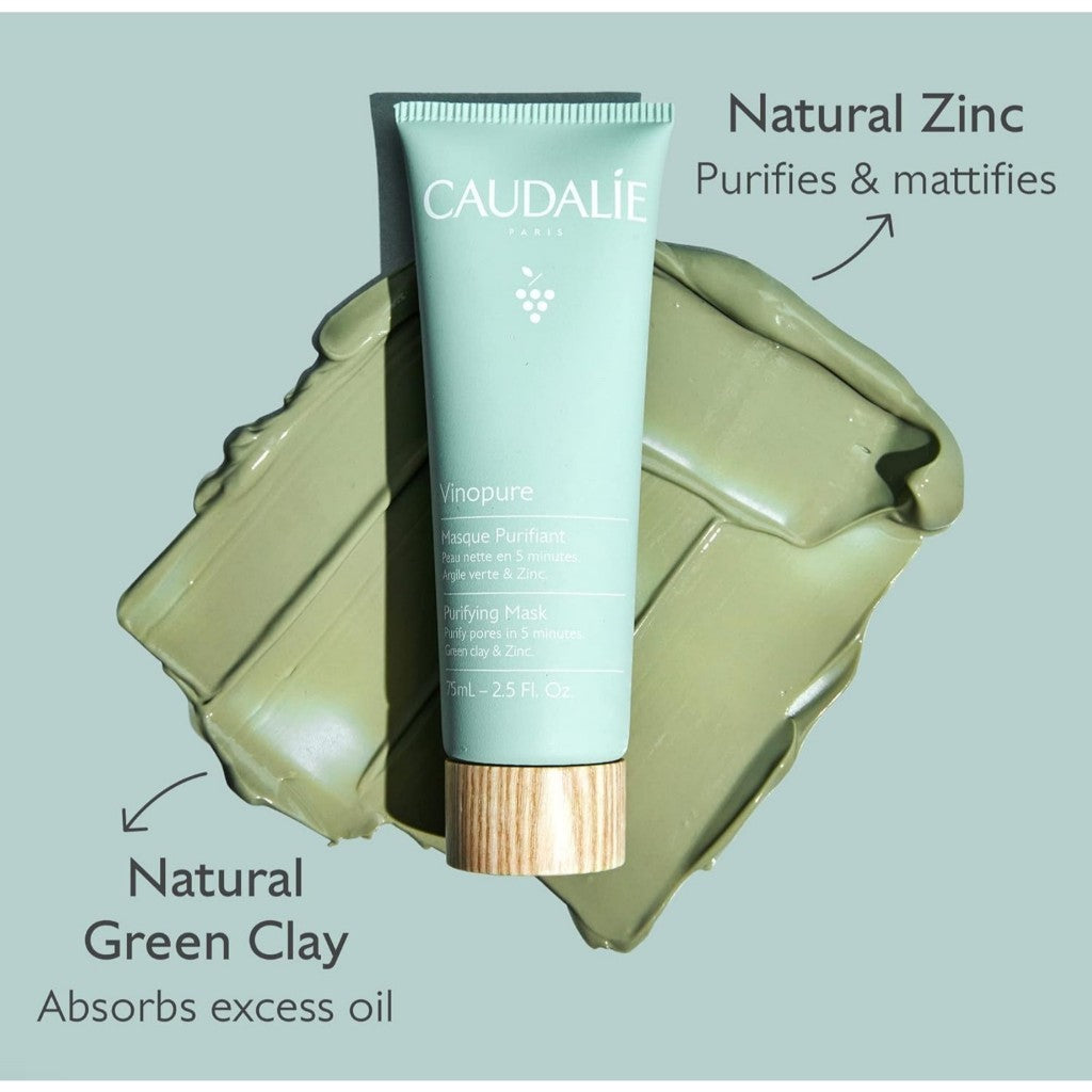 [Caudalie] Vinopure Purifying Clay Mask, 75mL | Purifies pores in 5 minutes