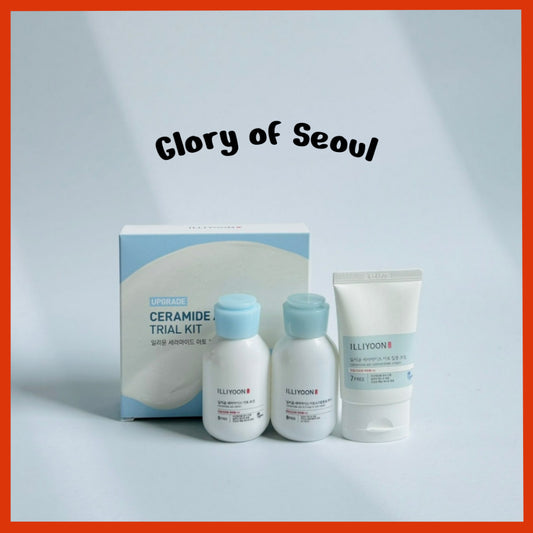 ILLIYOON Ceramide Ato Travel Kit │ Lotion 50ml + Wash 50ml + Cream 30ml