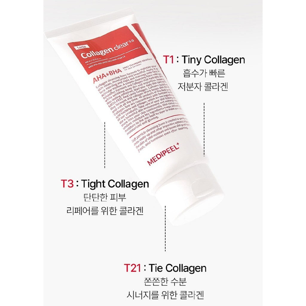 MEDIPEEL Red Lacto Collagen Clear 2.0 Bouncy Skin Cleansing Foam 300ml