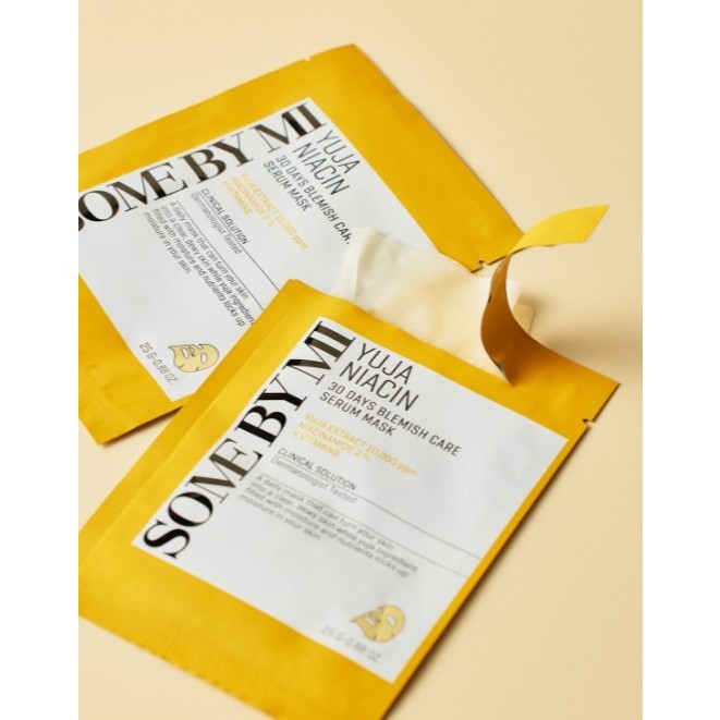 Colección de mascarillas de tela Some By Mi (3 tipos) │ Sérum iluminador de galactomyces y glutatión / Reactivador intensivo de retinol / Yuja Niacin