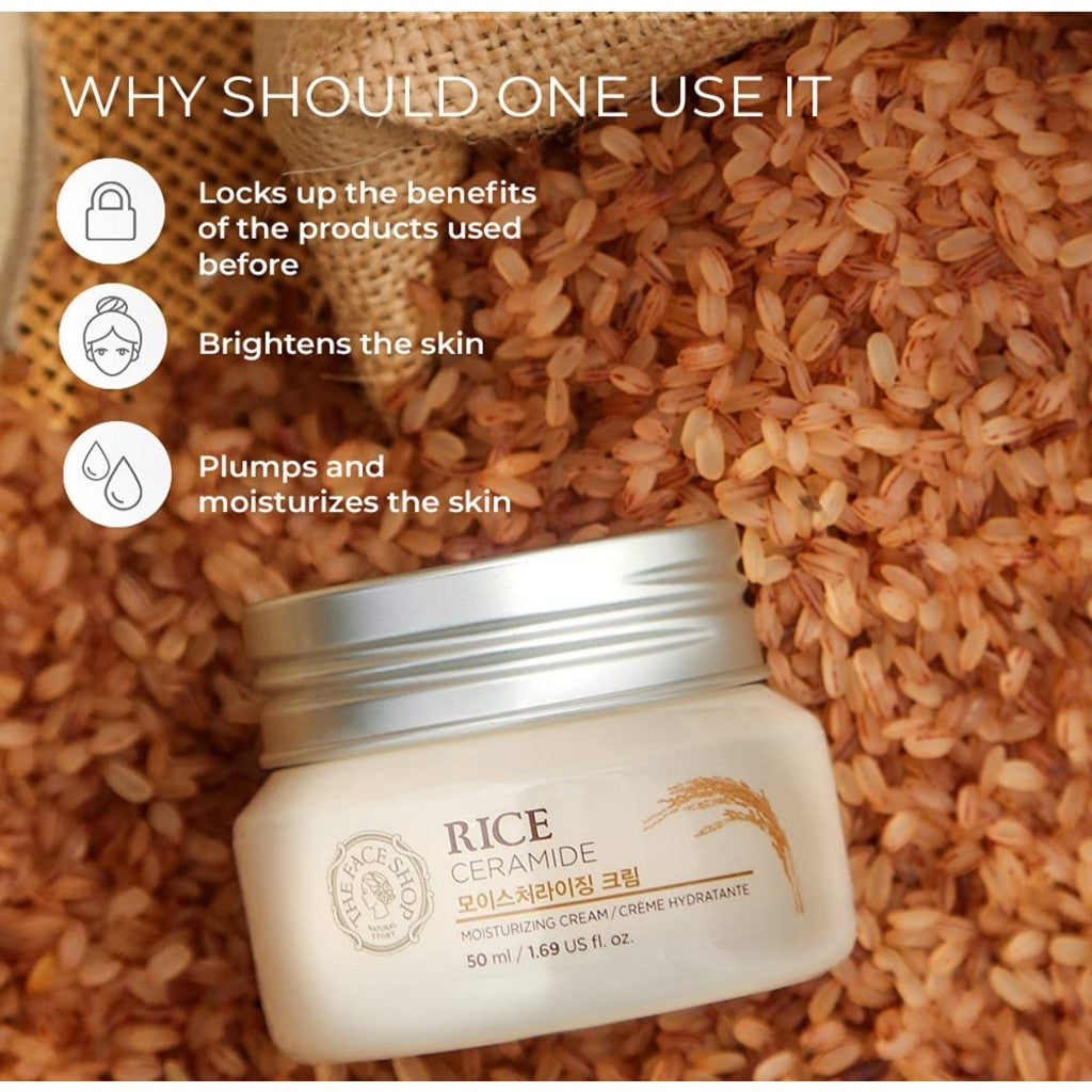 Crema Hidratante Rice Ceramide de The Face Shop, 50 ml