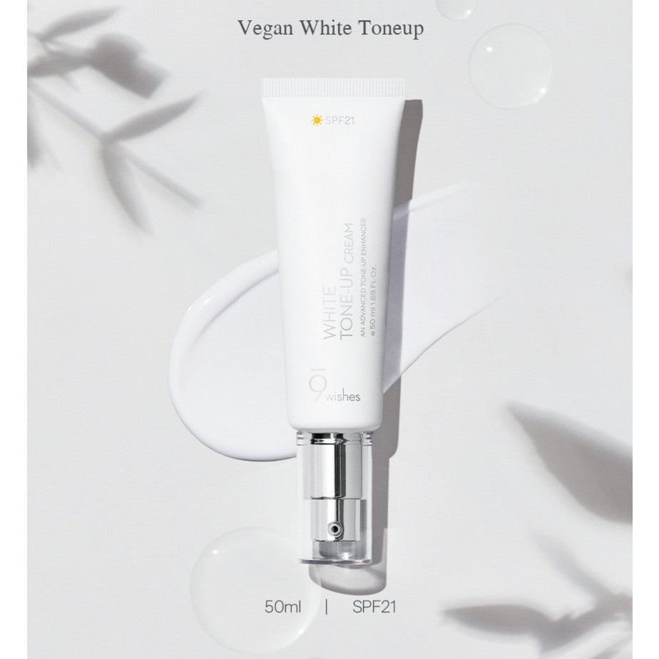 9WISHES Vegan White Tone Up Cream, 50mL 9 Wishes