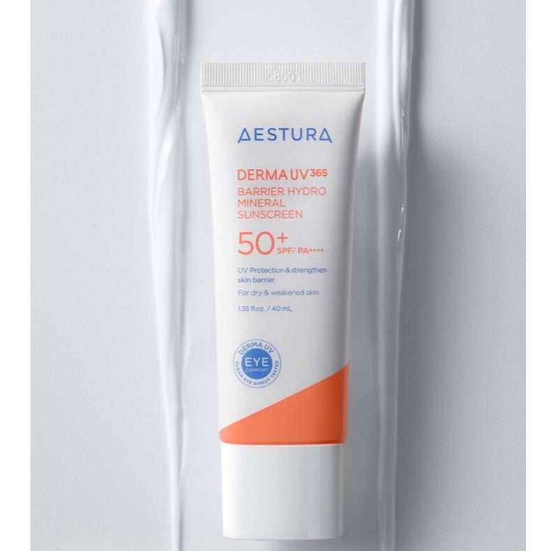 AESTURA Protector Solar Derma UV365 40ml (2 tipos) | Barrier Hydro Mineral / Red Calming Tone-Up | FPS 50+ PA++++