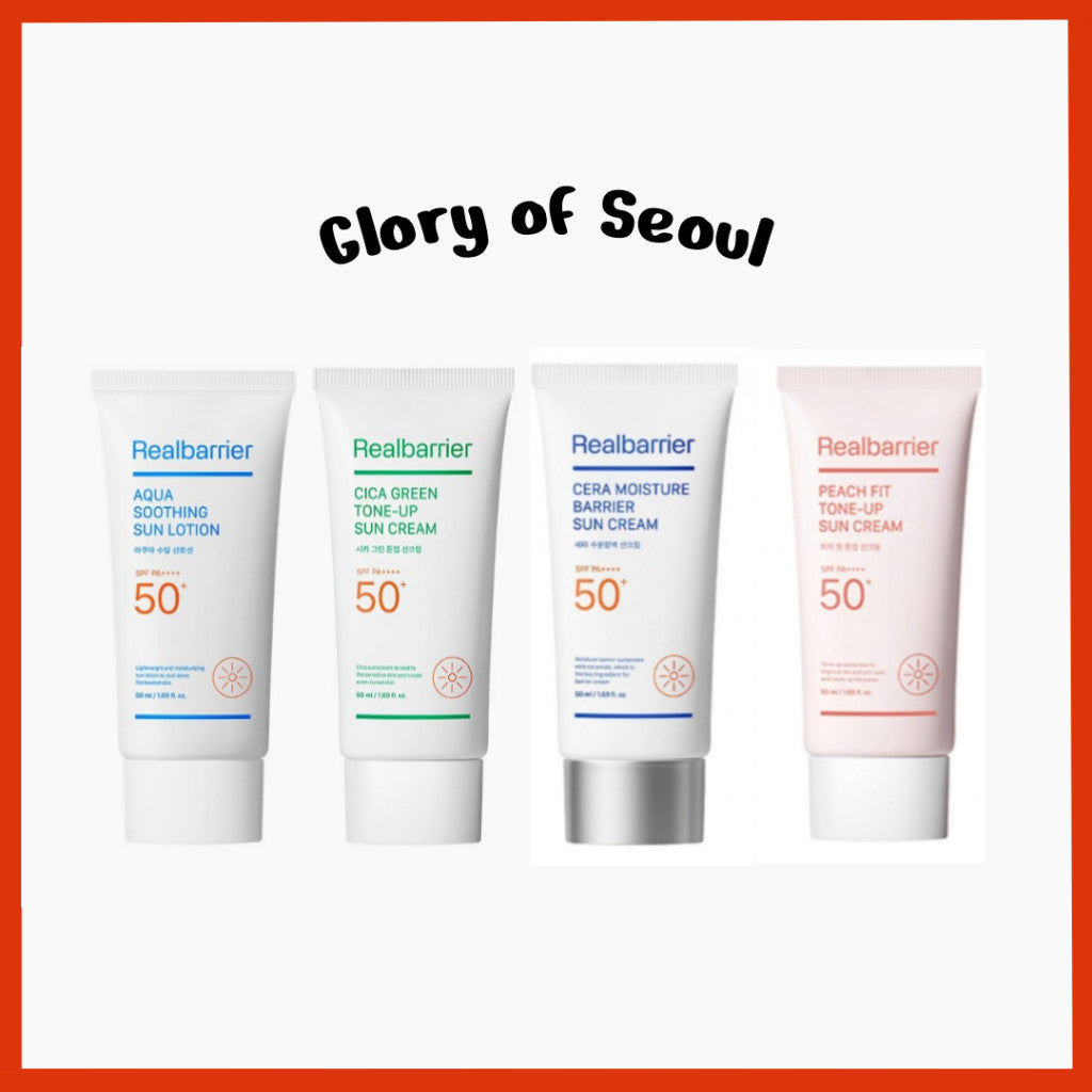 REAL BARRIER Sun Cream SPF50+ PA++++ 50mL 4options (Cera Moisture Barrier, Cica green ton-up, Aqua soothing, Peach Fit tone-up)