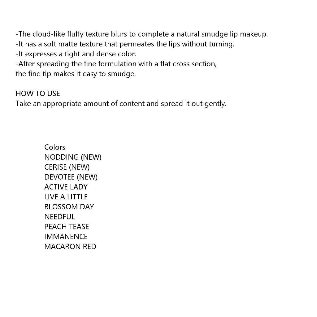 3CE Cloud Lip Tint 4g 10Color