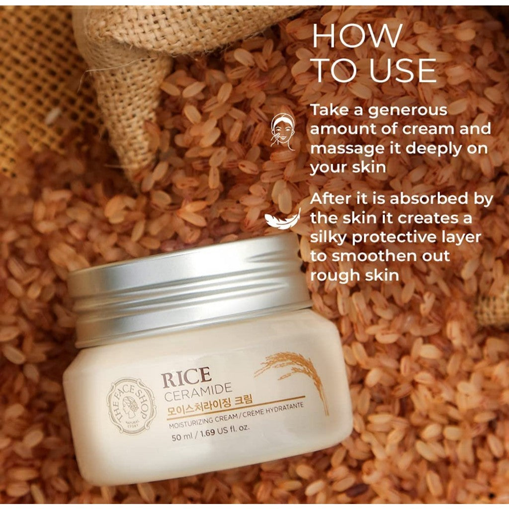 Crema Hidratante Rice Ceramide de The Face Shop, 50 ml