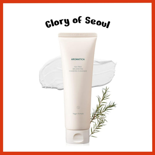 [AROMATICA] Tea Tree Balancing Foaming Cleanser 6.35oz / 180g, Vegan Double Cleanser Face Wash For Oily Skin, EWG Verified