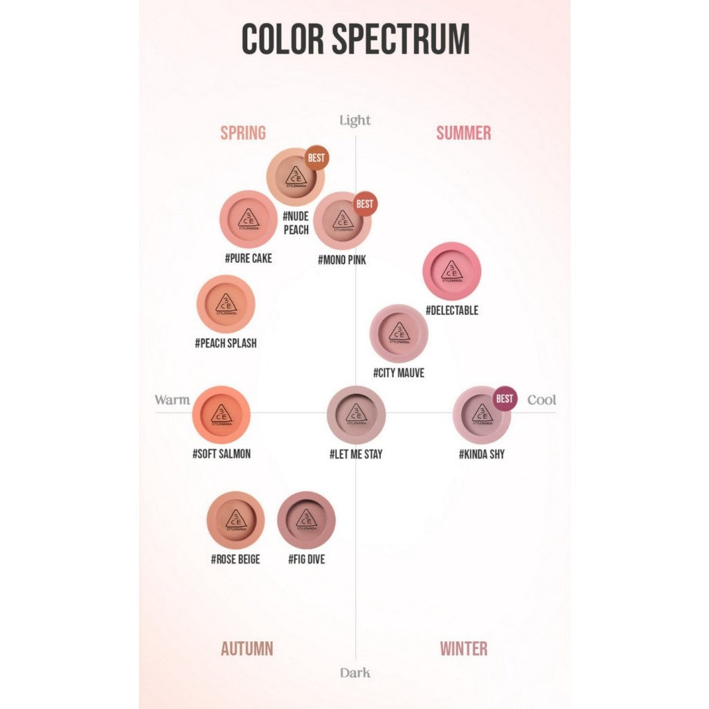 3CE Face Blush, 5g | (11 Colors) Style Nanda 3 Concept Eyes