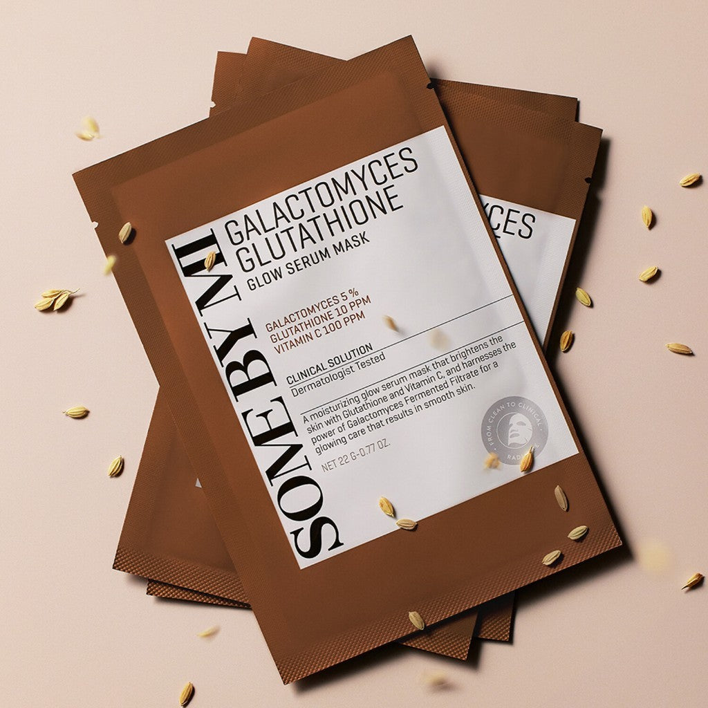 Colección de mascarillas de tela Some By Mi (3 tipos) │ Sérum iluminador de galactomyces y glutatión / Reactivador intensivo de retinol / Yuja Niacin