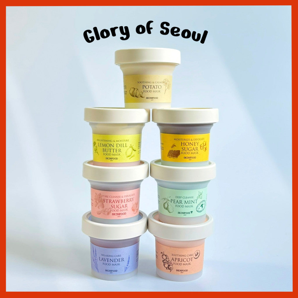 SKINFOOD Food Mask 120g (7 Types) │ Pear Mint / Strawberry Sugar / Apricot  / Honey Sugar / Lavender / Potato