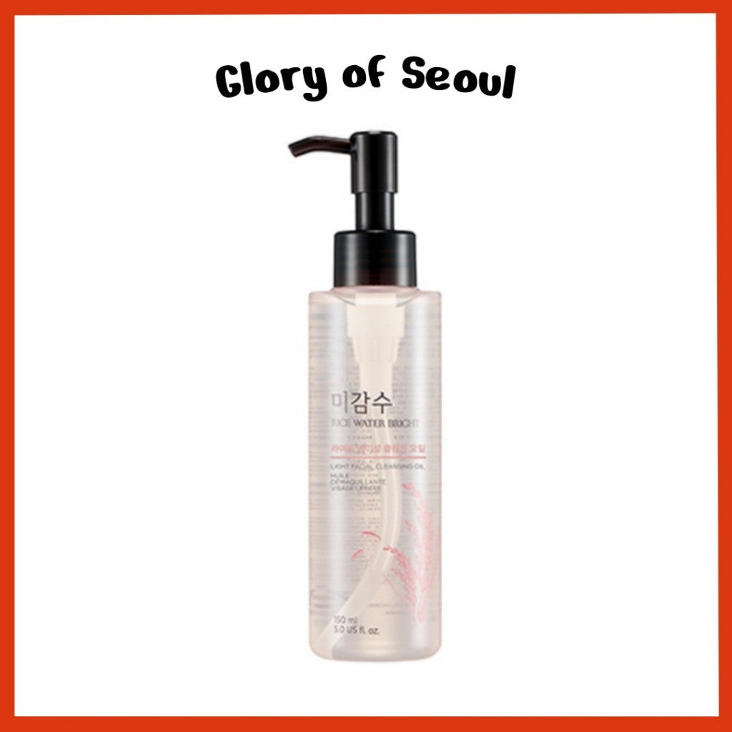 The Face Shop Rice Water Bright Light Facial Cleansing Oil, 150mL | Daily Makeup Remover, Oil Cleanser, Vegan, Korean Skin Care with Jojoba Oil, Face Wash for Sensitive