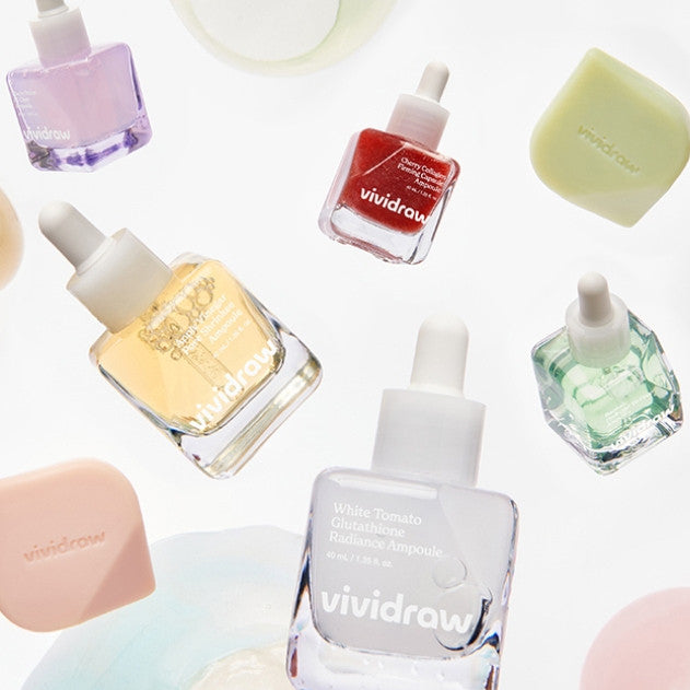 [New] VIVIDRAW Vegan Ampoule (5 Types), 40ml┃Apple Vinegar Pore Shrinkee/Cherry Collagen Firming Capsule/Baobal Hydrogel To Drop/Niacin Onion All Clear/White Tomato Glutathione