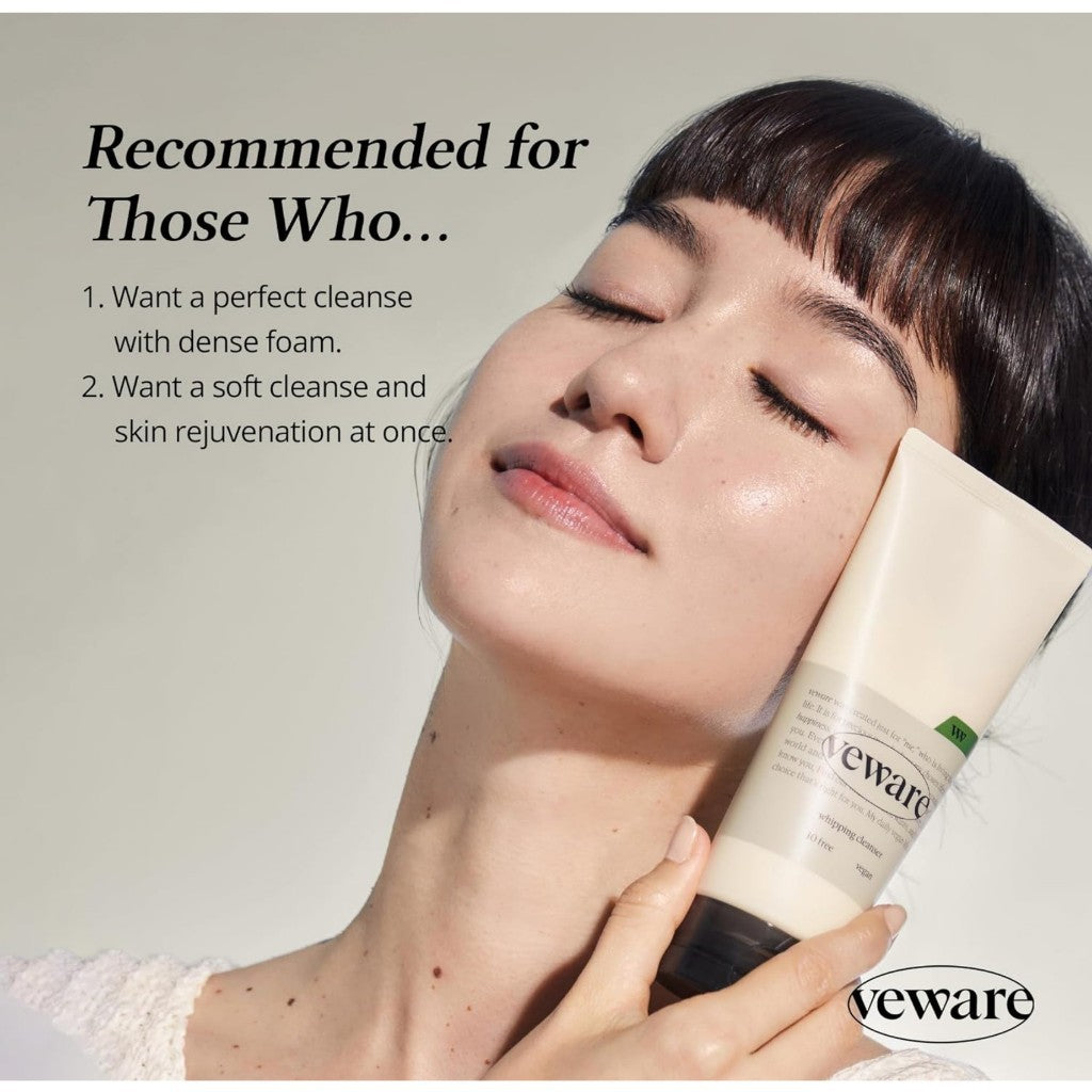 [Veware] Vegan Whipping Cleanser, 150g | Hypoallergenic Mild Daily 100% Vegan Formula Cleanser, for All Skin Types, Rich Bubbles, Gentle Cleansing