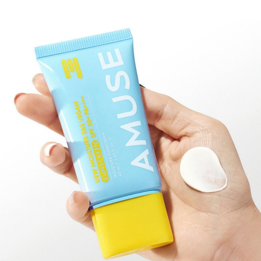 AMUSE 365 Vegan Sunscreen 40mL (2 Type) Dew Moisture / Beige Tone-Up | Vegan, SPF 50+ PA++++