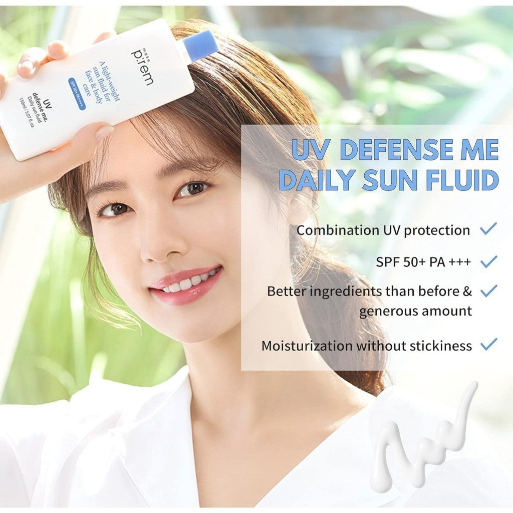 [MAKE PREM] UV Defense Me Daily Sun Fluid, 150mL | Vegan Non-greasy Calming Hydrating SPF 50+ PA++++ make p:rem