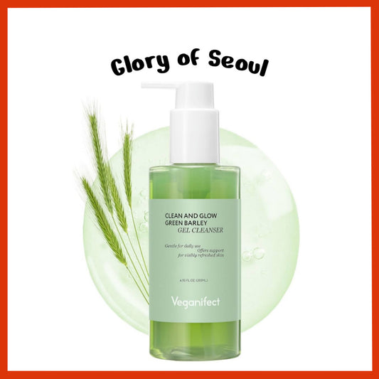 VEGANIFECT. Clean and Glow Green Barley Gel Cleanser 205ml