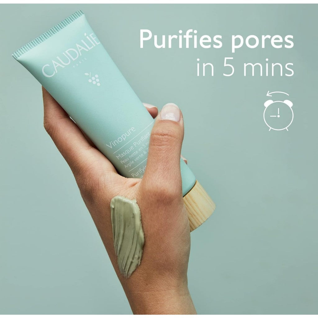 [Caudalie] Vinopure Purifying Clay Mask, 75mL | Purifies pores in 5 minutes