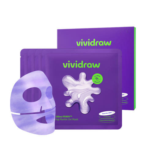 [New] VIVIDRAW Gel Mask 4EA (3 Types) ┃ Cherry Collagen Firming Capsule Serum / Black Olive PDRN™ Reparing Marble / Niacin Onion Brightening
