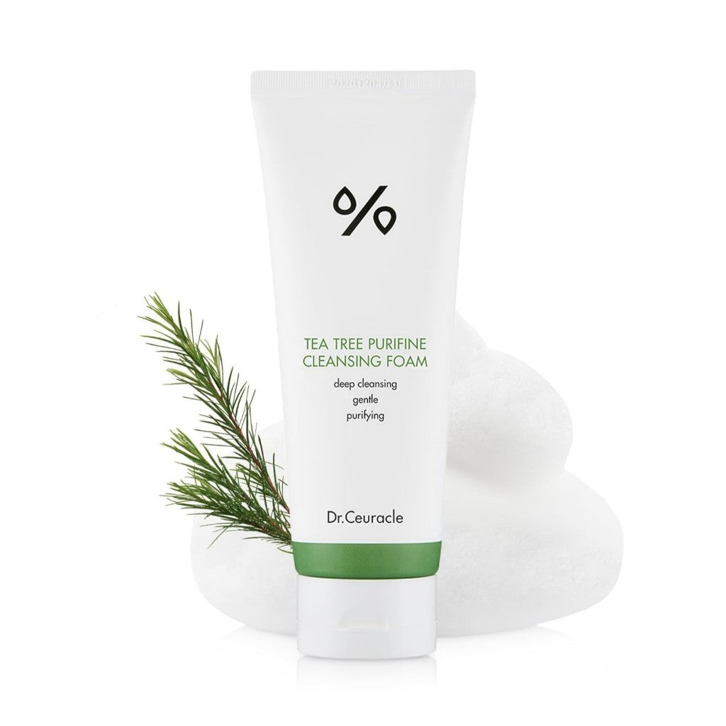 Dr.Ceuracle Tea Tree Purifine Cleansing Foam, 150mLㅣGel to Foam Cleanser with Tea Tree Extract 40.7% ㅣSoothing, Sebum Control