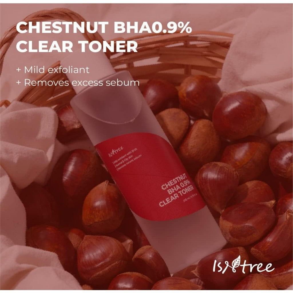 ISNTREE Chestnut BHA 0.9% Clear Toner 200ml / 6.76 fl.oz | Mild exfoliant with BHA