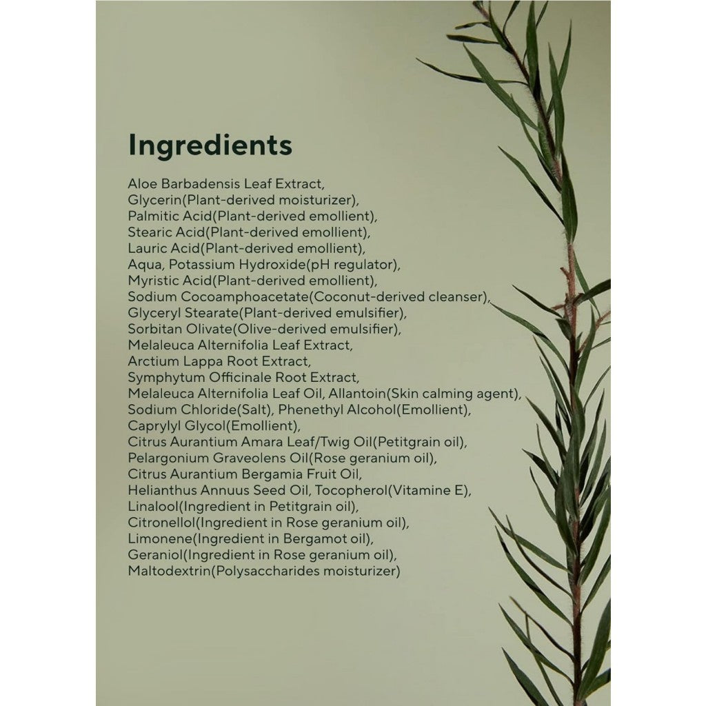 [AROMATICA] Tea Tree Balancing Foaming Cleanser 6.35oz / 180g, Vegan Double Cleanser Face Wash For Oily Skin, EWG Verified