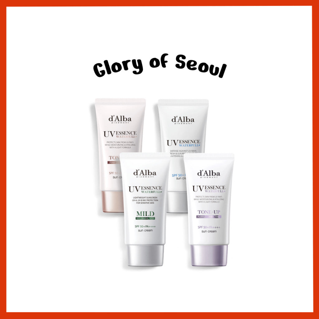 d'Alba Waterfull Sun Cream 50ml (Essence/Mild/Tone-Up/Tone-Up(Purple)) 4Type