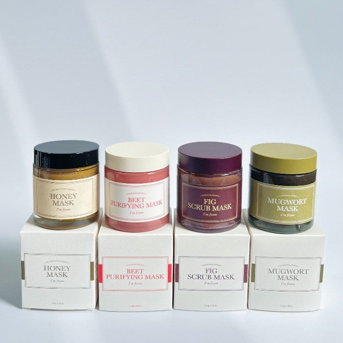 Colección de mascarillas faciales I'm From (7 tipos) │ Ginseng / Artemisa / Arroz / Purificante de remolacha / Miel / Exfoliante de higo / Mandarina