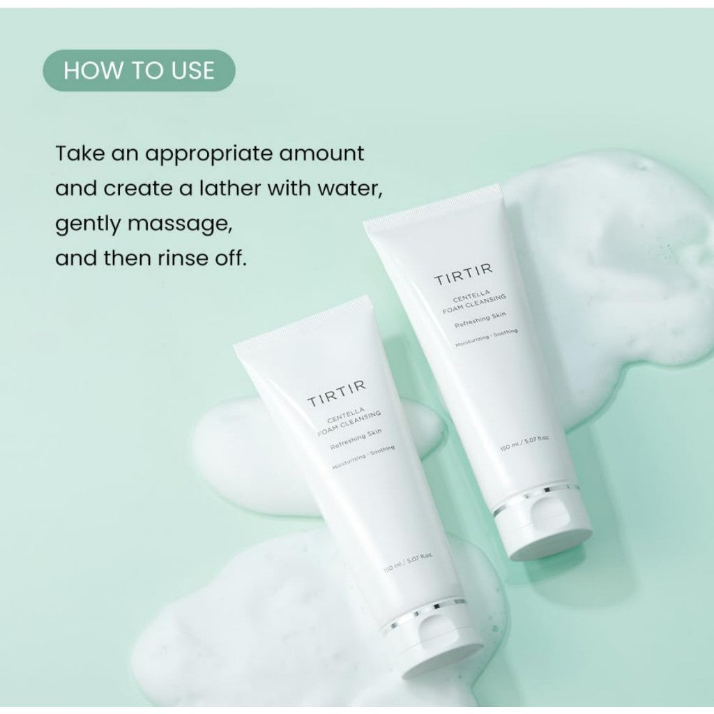 TIRTIR Centella Foam Cleansing, 150mL | Creamy Bubble with Centella Asiatica Extract, Mild Foam Cleanser