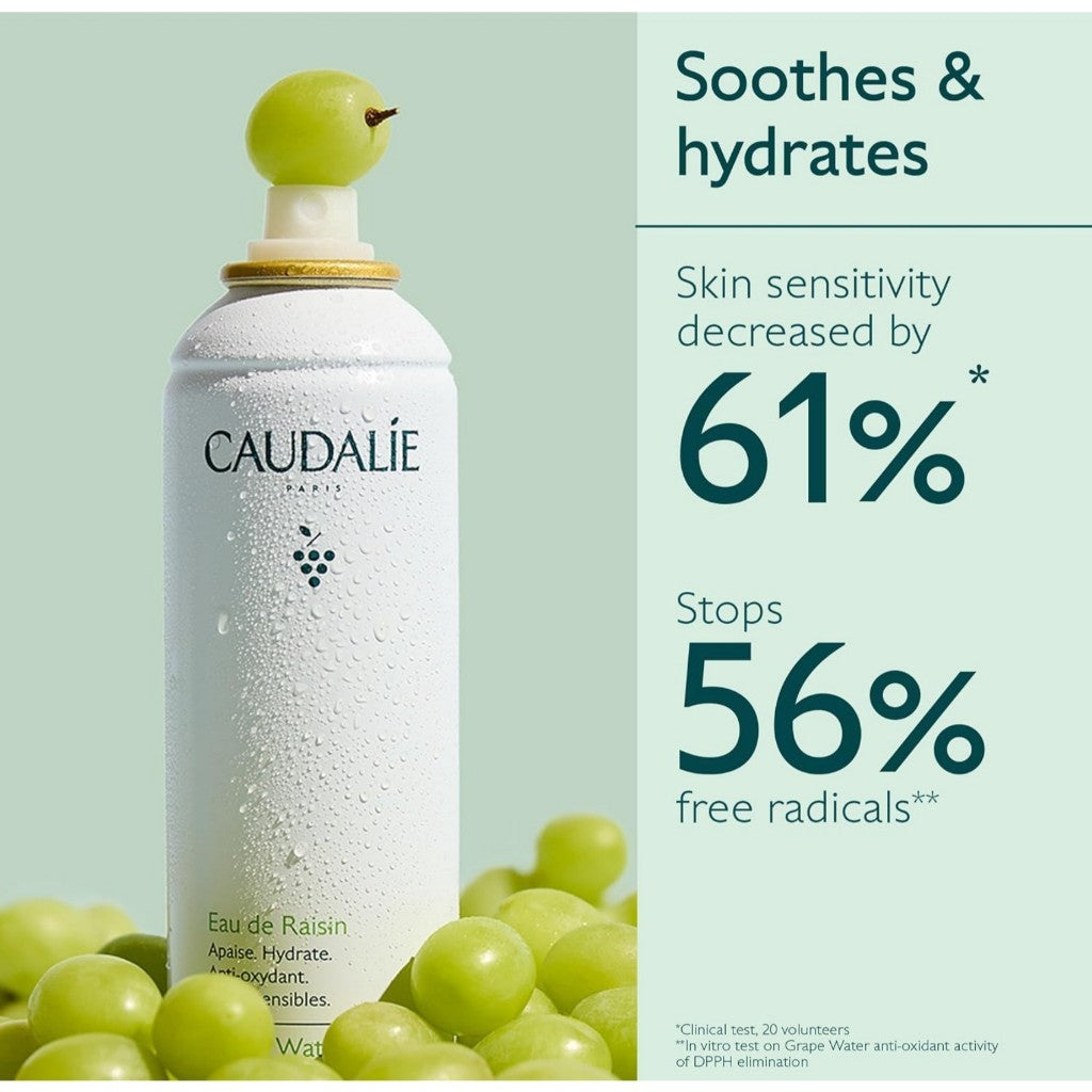 [Caudalie] Grape Water Moisturizing Face Mist, 75mL | Soothing Organic Facial Spray to Instantly Hydrate and Strengthen the Skin Barrier