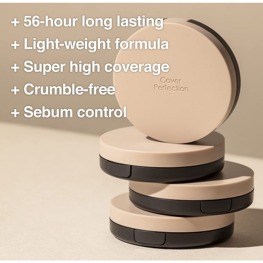 SAEM Cover Perfection Concealer Cushion, 12g | SPF50+ PA++++ (3 tonos) con acabado natural de 56 horas