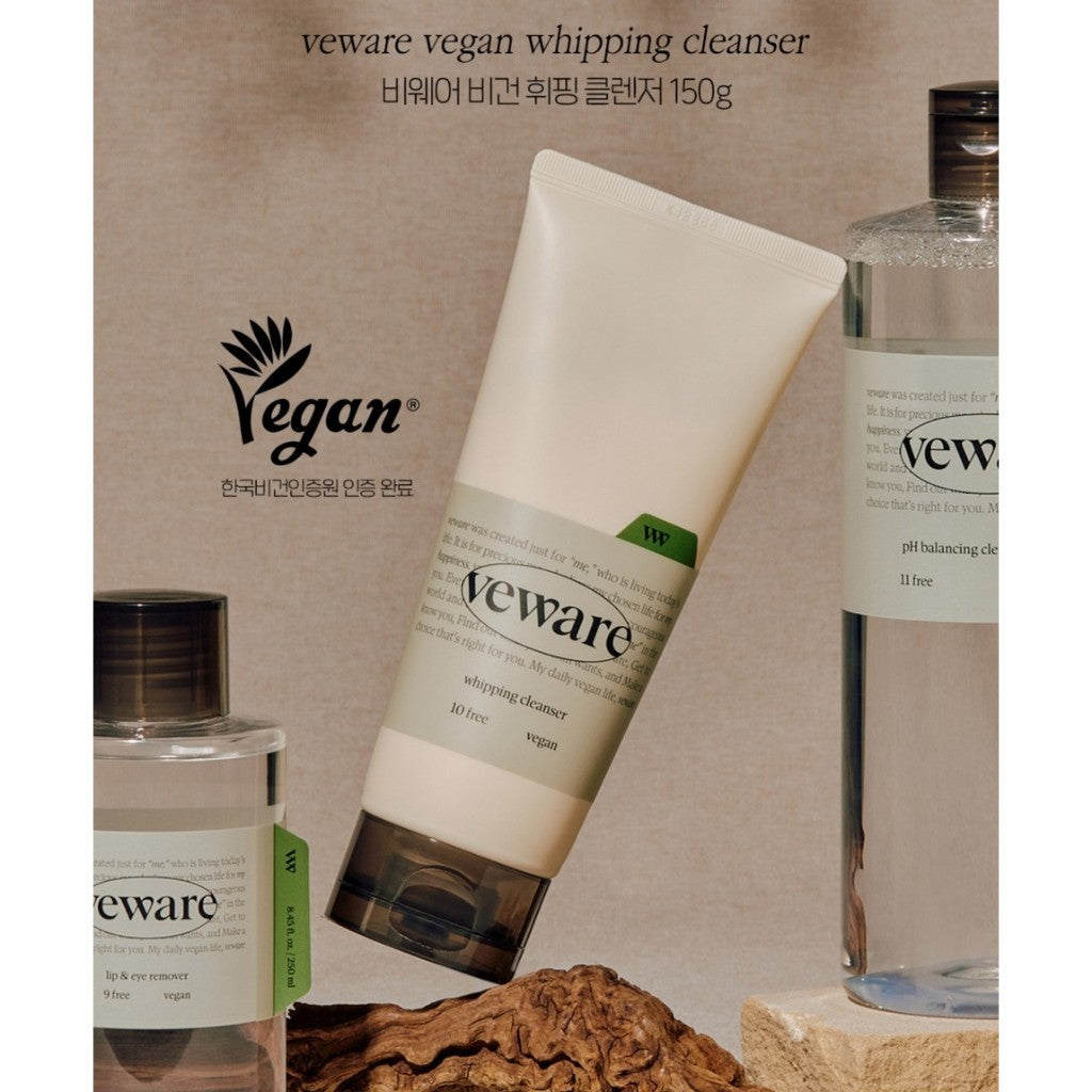 [Veware] Vegan Whipping Cleanser, 150g | Hypoallergenic Mild Daily 100% Vegan Formula Cleanser, for All Skin Types, Rich Bubbles, Gentle Cleansing