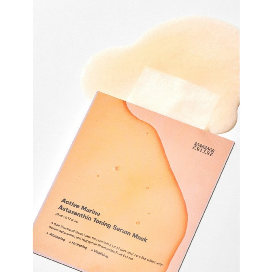 SUNGBOON EDITOR Active Marine Astaxanthin Toning Serum Mask, 23mL (1sheet)
