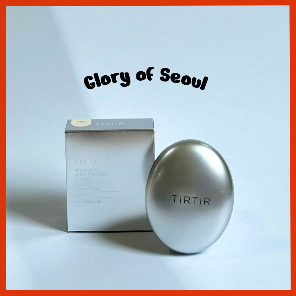 [TIRTIR] Aura Glow Cushion, 18g | Semi-Glow Finish, 72-Hour Radiance, Buildable coverage, Moisturized, Buildable skin, Korean Cushion