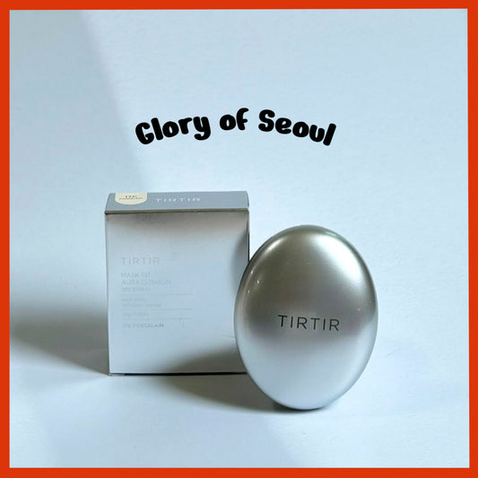 [TIRTIR] Aura Glow Cushion, 18g | Semi-Glow Finish, 72-Hour Radiance, Buildable coverage, Moisturized, Buildable skin, Korean Cushion