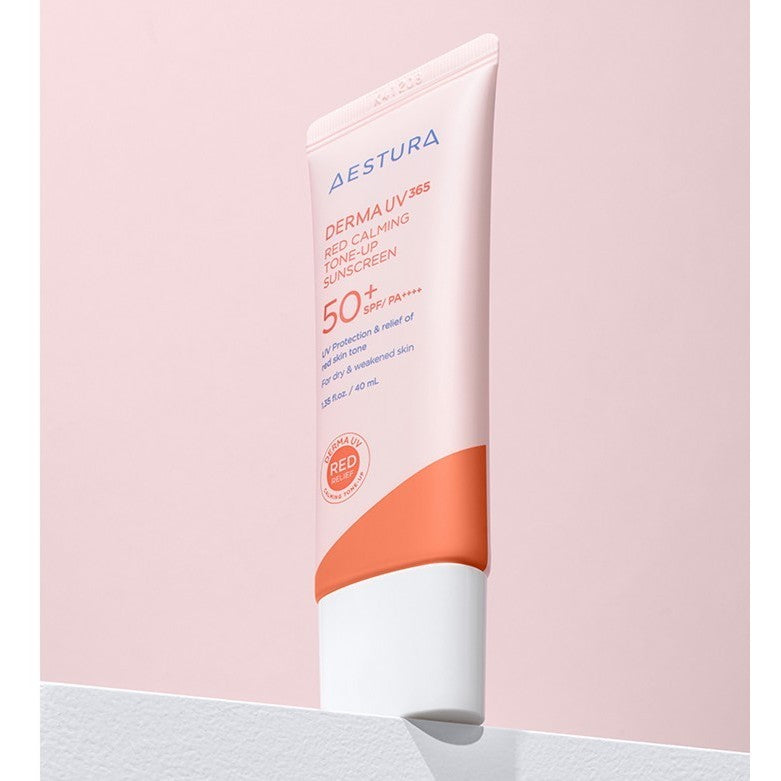 AESTURA Protector Solar Derma UV365 40ml (2 tipos) | Barrier Hydro Mineral / Red Calming Tone-Up | FPS 50+ PA++++