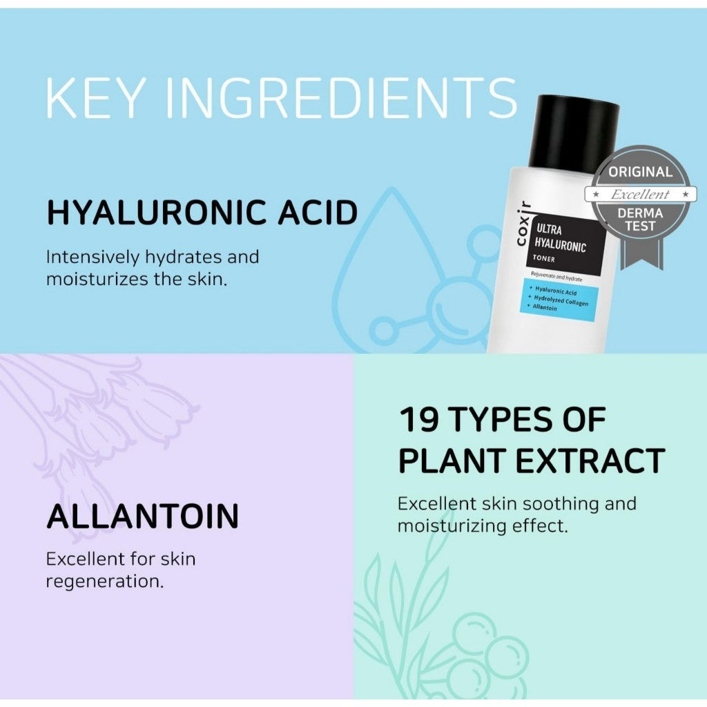 [COXIR] Ultra HYALURONIC Toner, 150mL | HYDRATION-14-Complex| Paraben Free, Cruelty Free