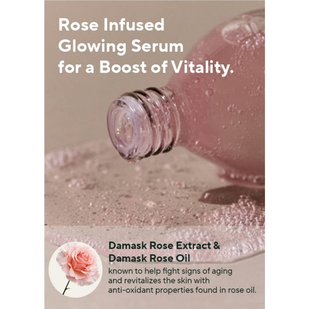 [AROMATICA] Reviving Rose Infusion Serum 3.38oz / 100ml, Vegan, Anti-aging hydrating serum, Glowing Serum for dry skin | with Damask Rose Water and Rose Oil
