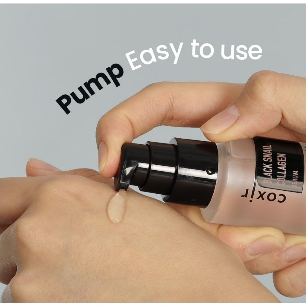 [COXIR] BLACK SNAIL COLLAGEN SERUM, 50mL l Black-3-Complex: Black Rice, Bean, Sesame, Snail Mucin, Collagen