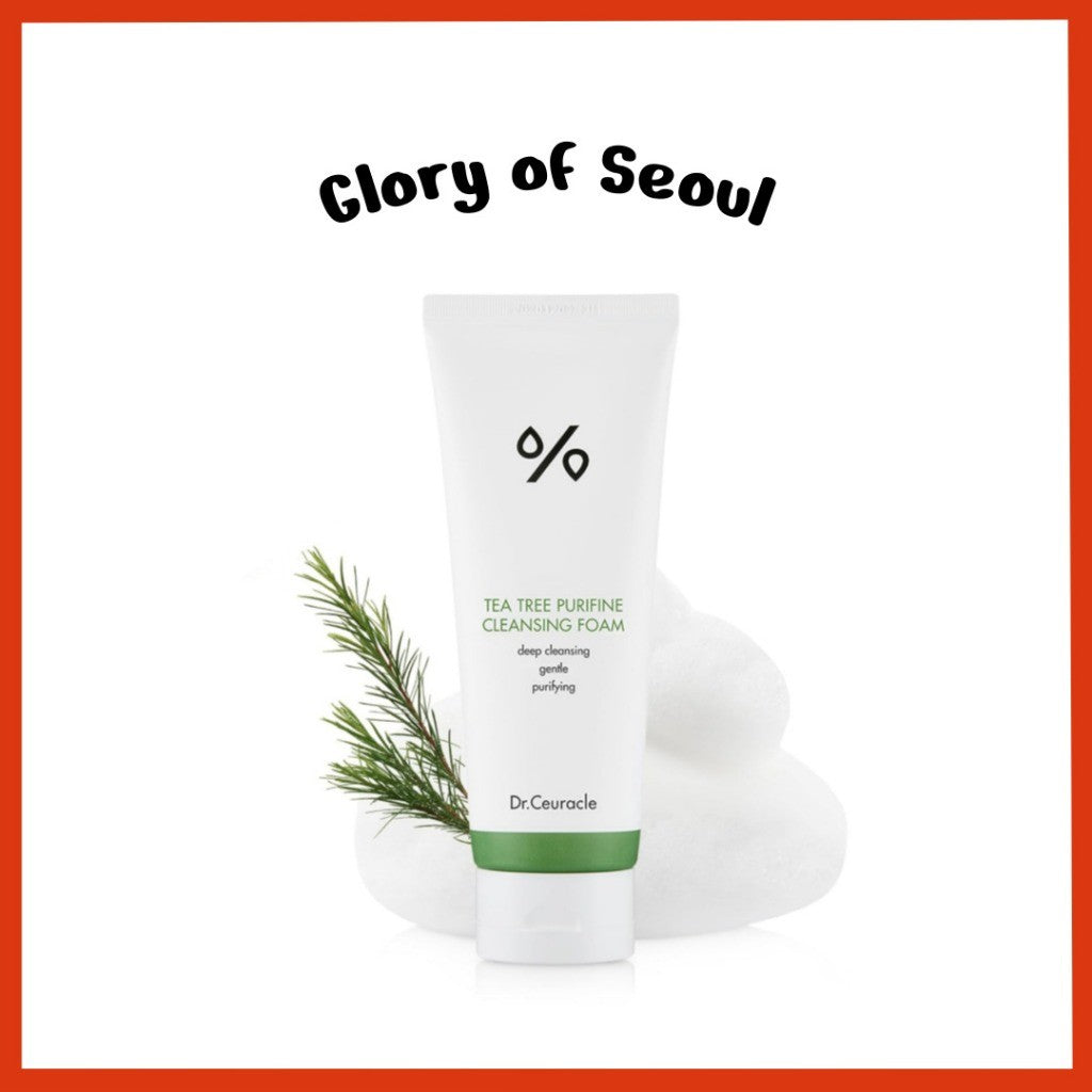 Dr.Ceuracle Tea Tree Purifine Cleansing Foam, 150mLㅣGel to Foam Cleanser with Tea Tree Extract 40.7% ㅣSoothing, Sebum Control