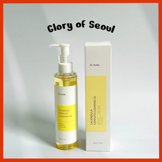 IUNIK Calendula Complete Cleansing Oil 200mL, Vegan, Deep clean, 94% Plant-based Oils, Blackhead Melting, Makeup Remover