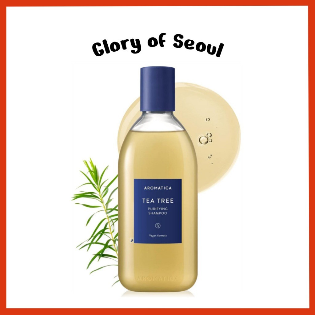 [AROMATICA] Tea Tree Purifying Shampoo 13.53fl.oz./400ml, Tea Tree Shampoo for Oily Hair and Scalp, Sulfate Free, Vegan