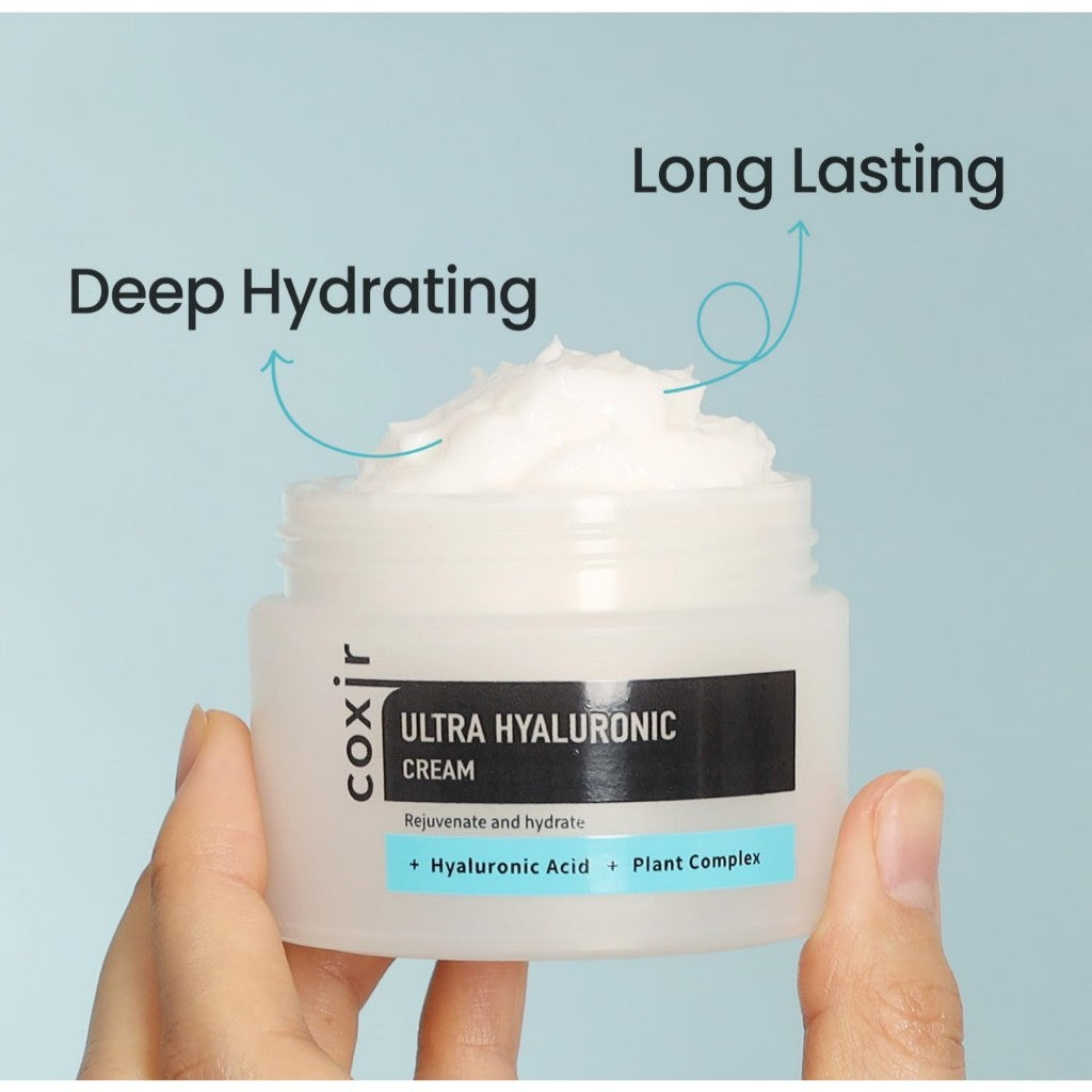 [COXIR] ULTRA HYALURONIC CREAM, 50mL | Daily Facial Moisturizer for Dry, Dehydrated Skin l Hyaluronic Acid, Betaine, Plant Complex