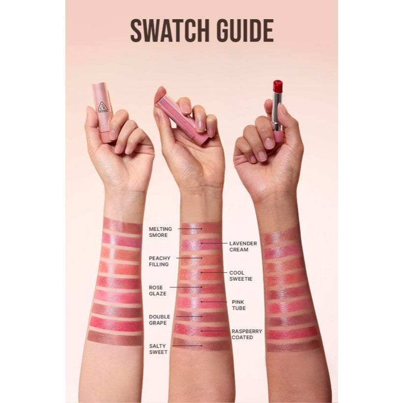 [New] 3CE Glazed Lip Glow, 3.2g (9 Colors)