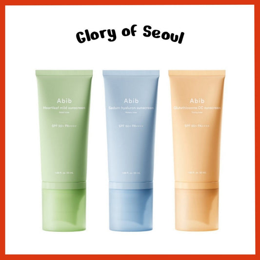 Abib Sunscreen SPF50+ PA++++ 50ml (3 Types) | Heartleaf Mild Relief / Sedum Hyaluron Watery / Glutathiosome CC Toning