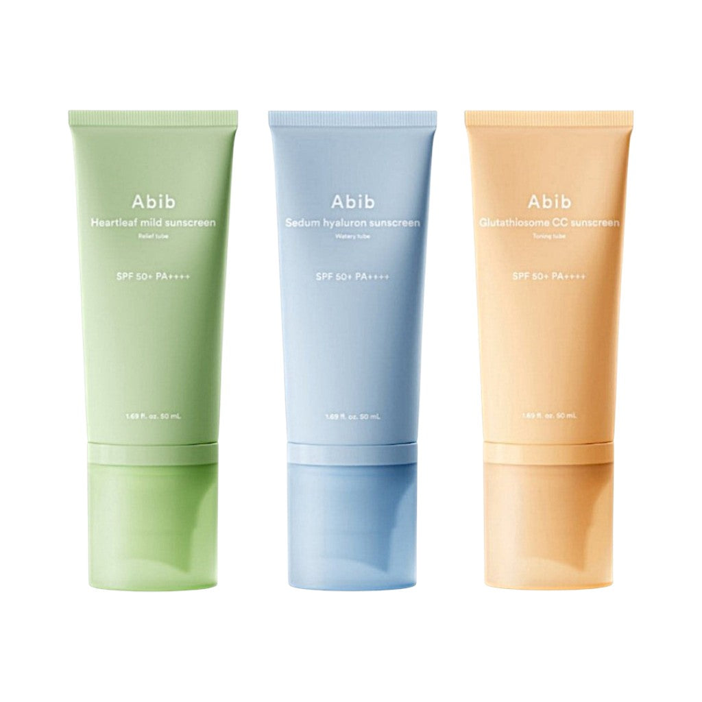 Abib Sunscreen SPF50+ PA++++ 50ml (3 Types) | Heartleaf Mild Relief / Sedum Hyaluron Watery / Glutathiosome CC Toning